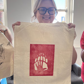 Linocut Tote Bag Workshop, Manchester