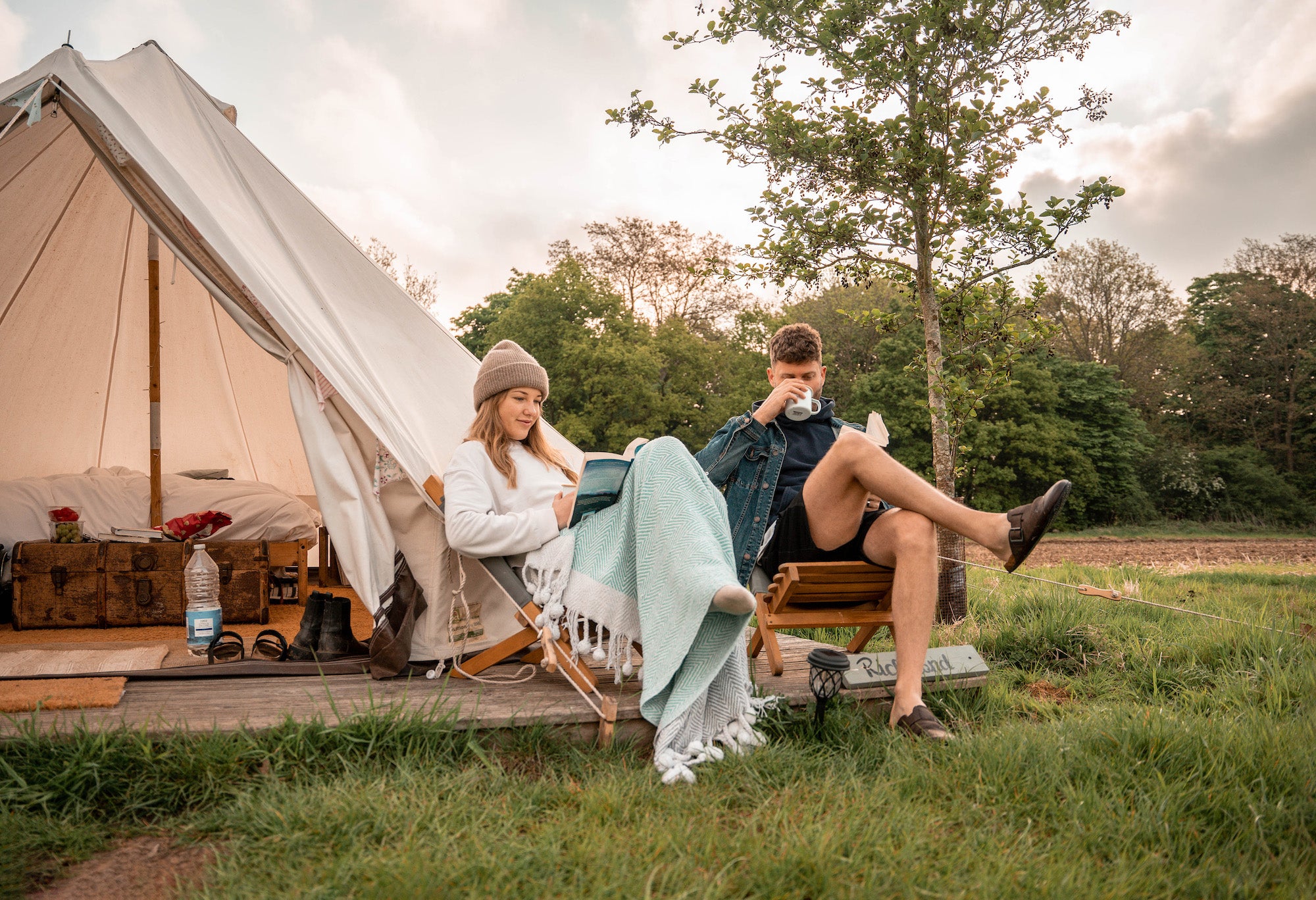 glamping in a bell tent